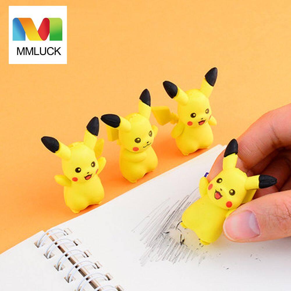 Mmluck dụng cụ chỉnh sửa nắp tẩy hoạt hình động vật bé trai bé gái nút tẩy bút chì cục tẩy hoạt hình nút tẩy đầu bút chì cục tẩy đầu bút chì hình pikachu pokemon pikachu