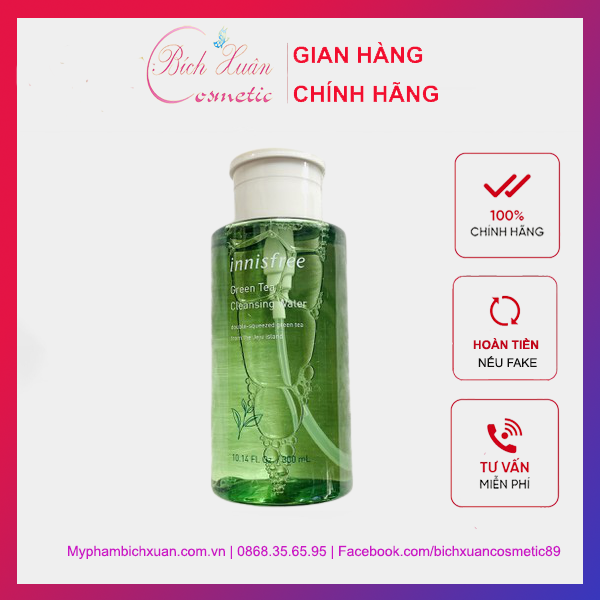 [Mẫu Mới] Nước Tẩy Trang Cho Da Dầu Mụn Innisfree Green Tea Cleansing Water 300ml