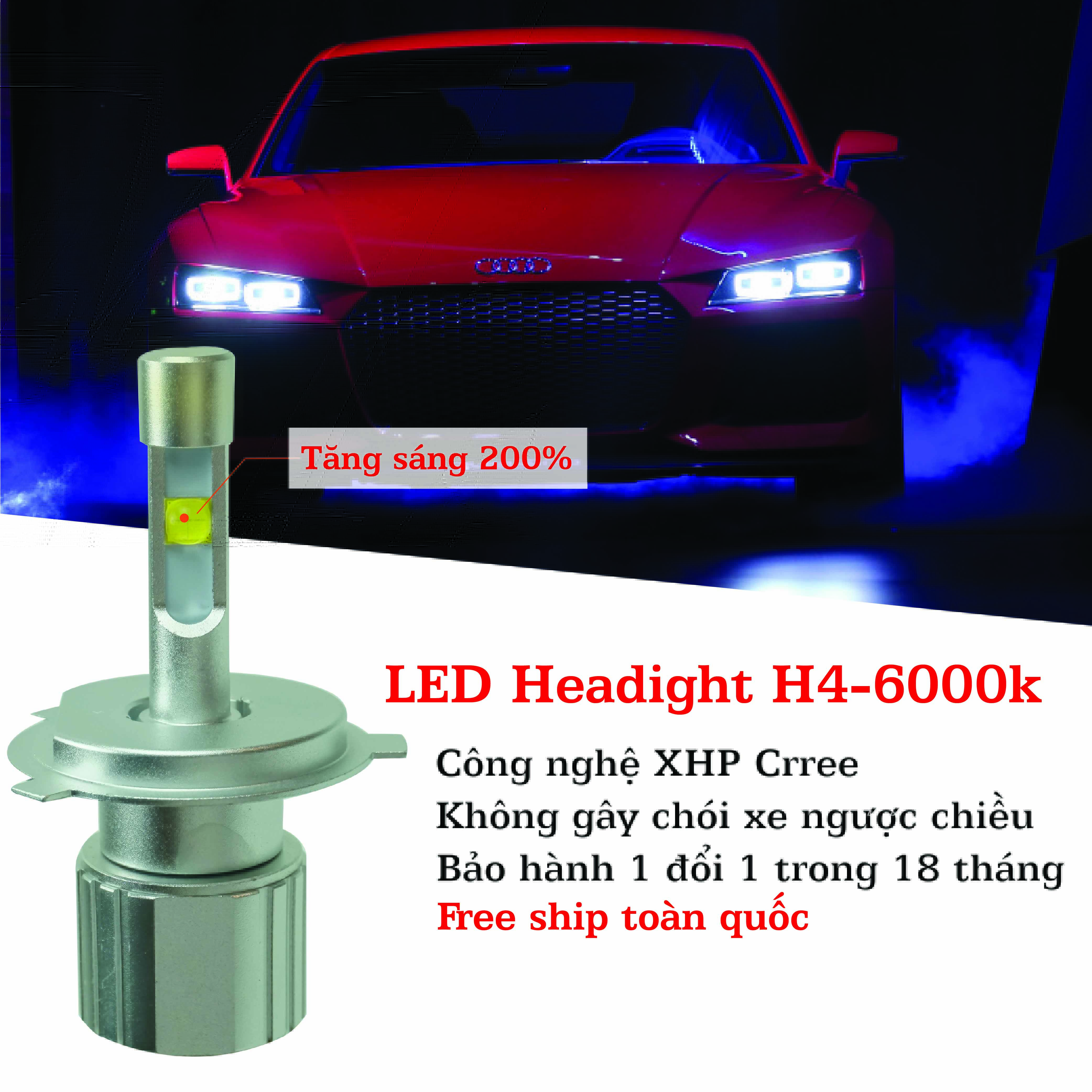 Bóng đèn pha led siêu sáng ô tô cao cấp chip Cree Mỹ chân đèn H4 96W 10800Lm ánh sáng vàng nắng, sản phẩm phù hợp các xe đang sử dụng đèn H4 3 chân 12V -24V, bảo hành sản phẩm 1 đổi 1 trong vòng 12 tháng