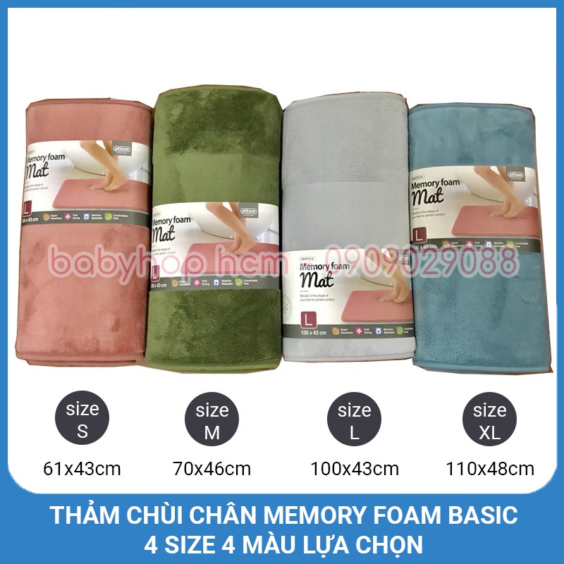 Thảm chùi chân lock&lock memory foam basic mat512 mat513 mat514 mat515 4 size 4 màu thoải mai chọn lựa