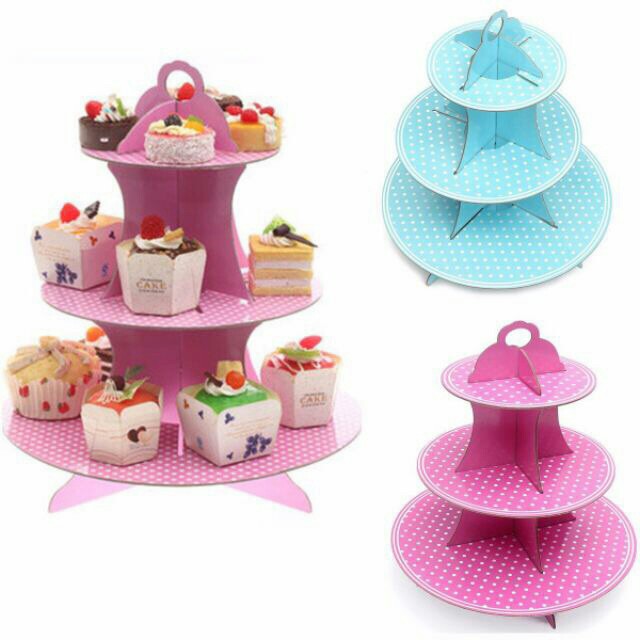 Kệ bánh cupcake 3 tầng trang trí sinh nhật
