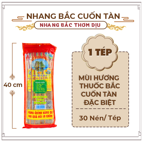 Nhang bắc thơm êm dịu cuốn tàn hình hai quả núi thiên lộc - tép nhỏ 30 nén