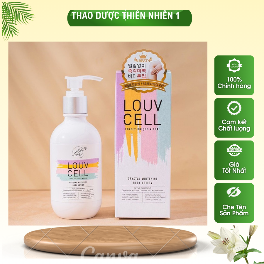 [Chính hãng] Sữa dưỡng trắng da Body Louv Cell Hàn Quốc - Chai 250ml