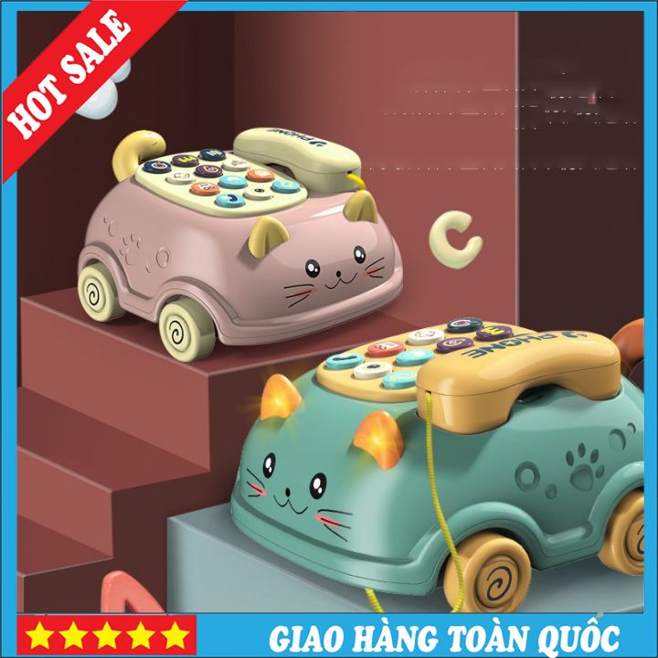 [Đồ Chơi Trẻ Em] Bộ Điện Thoại Ô Tô Hình Mèo Phát Nhạc Thông Minh Giúp Các Bé Tăng Cường Vận Động Và Tăng Sức Khỏe Tmark