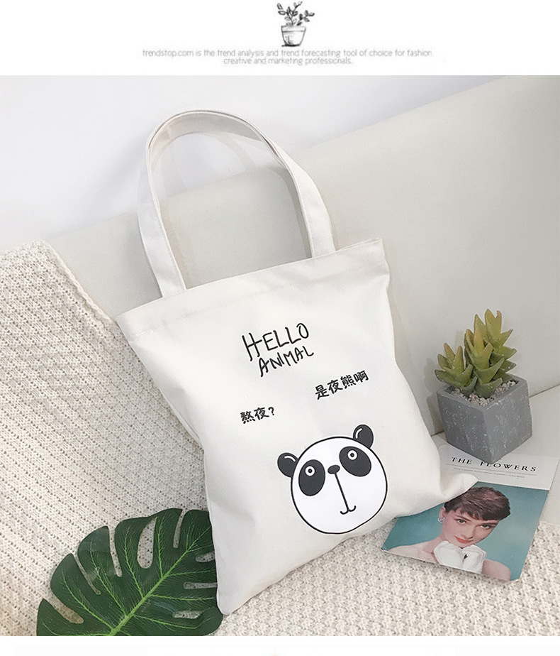 Túi vải đeo vai vải canvas hình gấu trắng