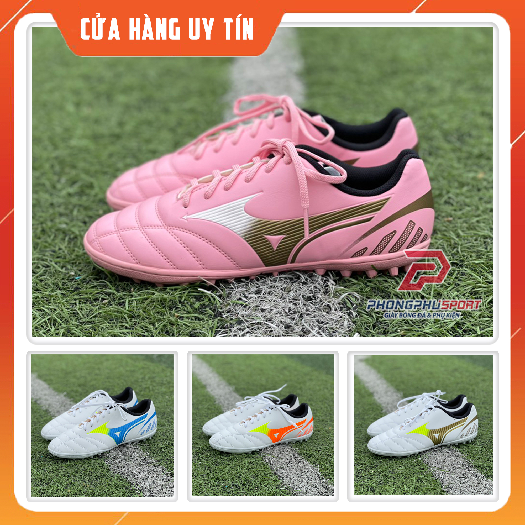 Giày đá bóng giày đá banh sân cỏ nhân tạo đã khâu full đế đủ size