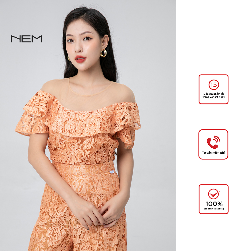 Áo ren phối bèo nem fashion sm00392