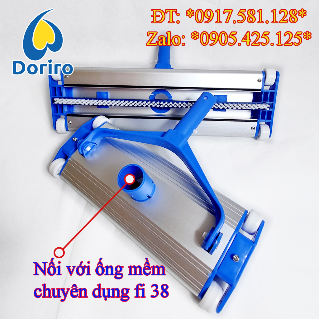 Bàn hút vệ sinh hồ bơi bằng Nhôm, dài 35cm hoặc dài 45cm; màu trắng-xanh; Dụng cụ vệ sinh hồ bơi bằng Nhôm