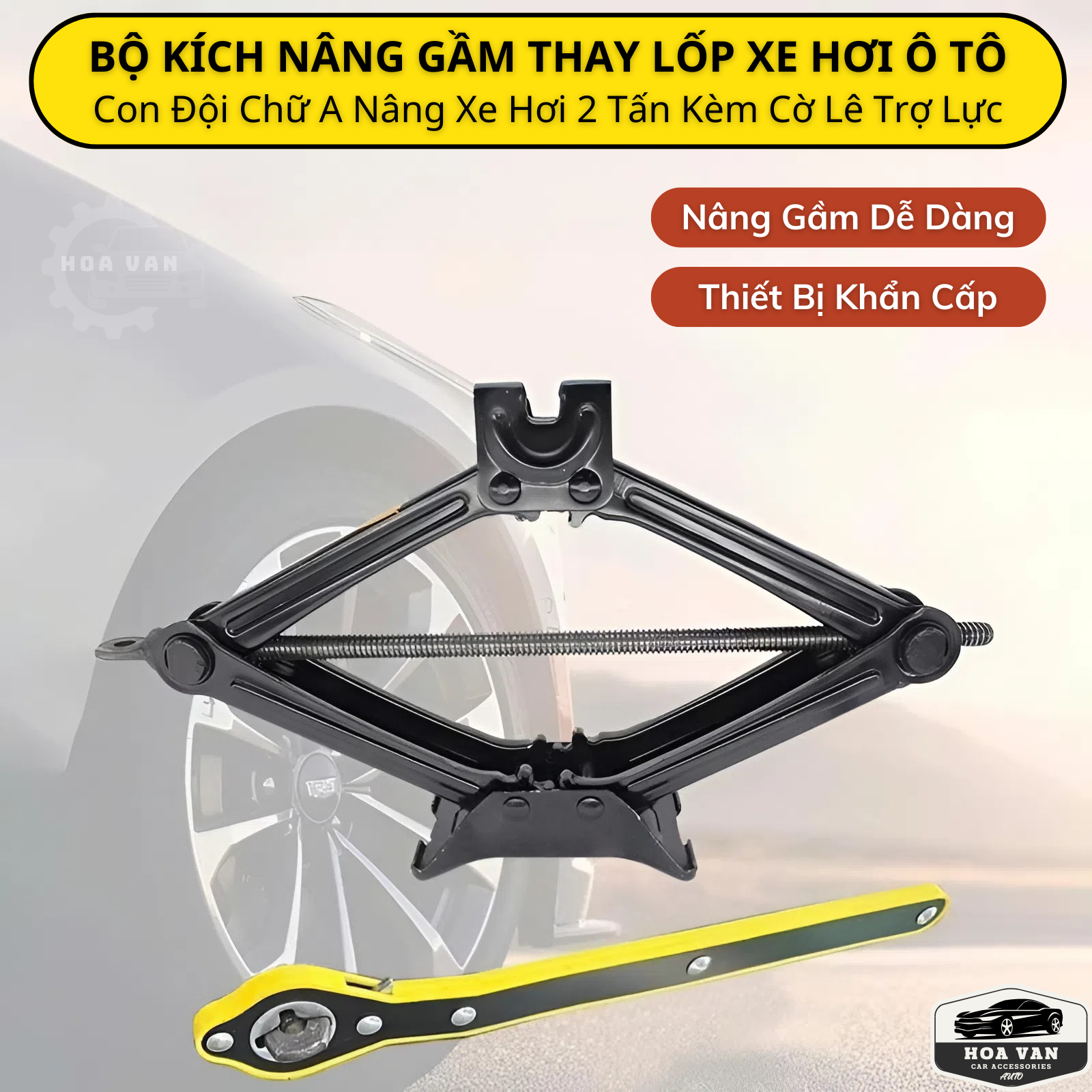 2-Ton Car Tire Changing Jack, Car Chassis Jack with Hand-Cranked Power Wrench, Car Tire Lifting Giá 149,000 Đồng*Miễn phí vận chuyển