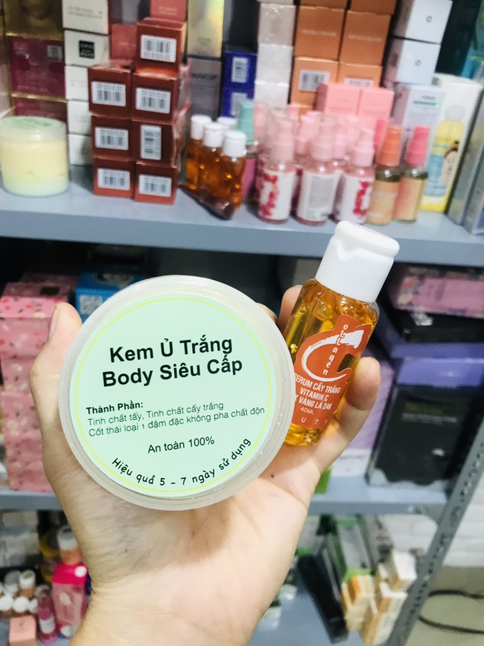 [SIÊU PHẨM] Kem body ủ trắng cấp tốc + chai serum cấy trắng giúp trắng nhanh X3 lần} Cam kết trắng sáng sau 5-7 ngày dùng