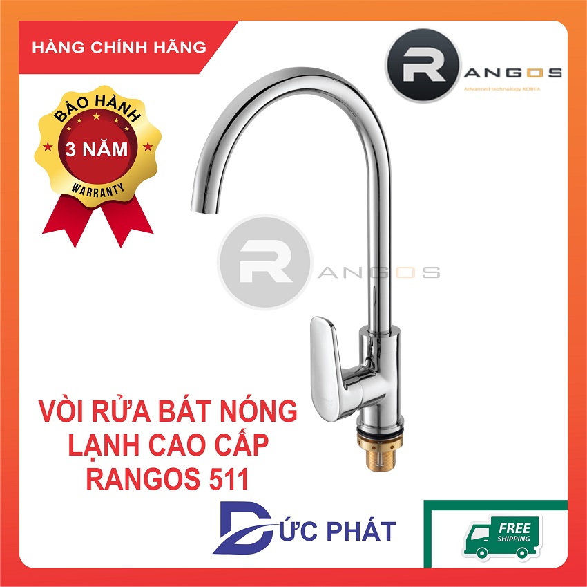 Vòi rửa bát, vòi rửa chén nóng lạnh cắm chậu cao cấp Rangos RG-511B