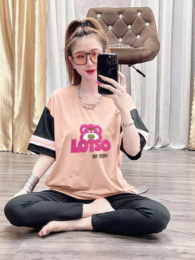 Set bộ quần gân áo cotton thêu - y hình