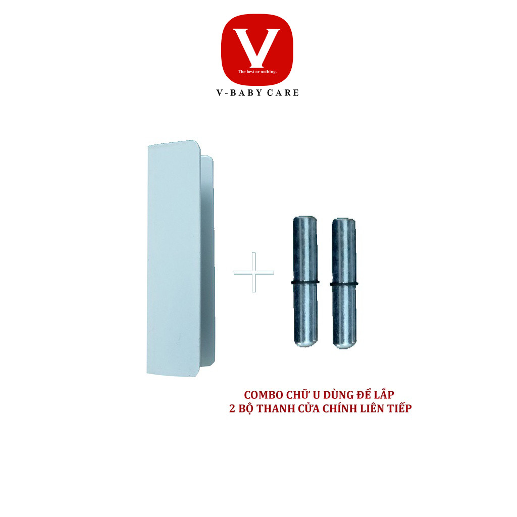 Combo 1 Chữ U 2 Viên Kim Loại, Phụ Kiện Ghép Nối Thanh Chắn Cửa
