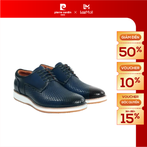 Giày Derby Plain-toe Nam Có Dây Pierre Cardin chất liệu da bò nhập khẩu cao cấp chống nhắn, Đế cao su 3 phân chống trơn trượt PCMFWL 789