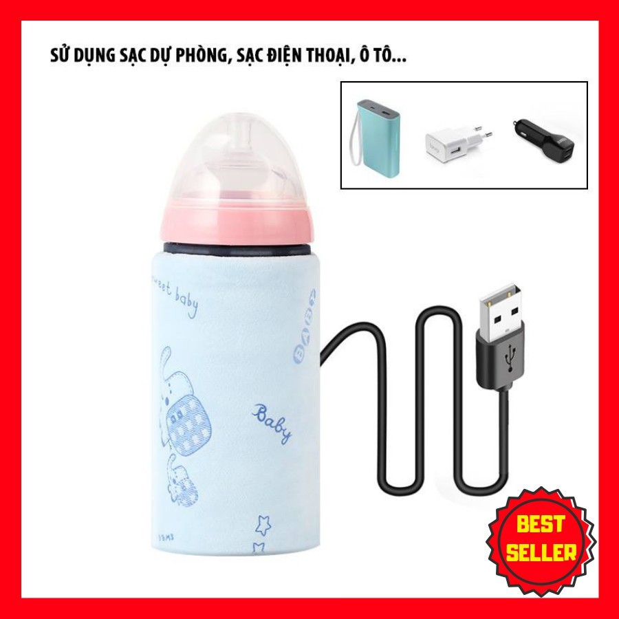 Túi ủ bình sữa thông minh có ây cắm USB siêu tiện lợi