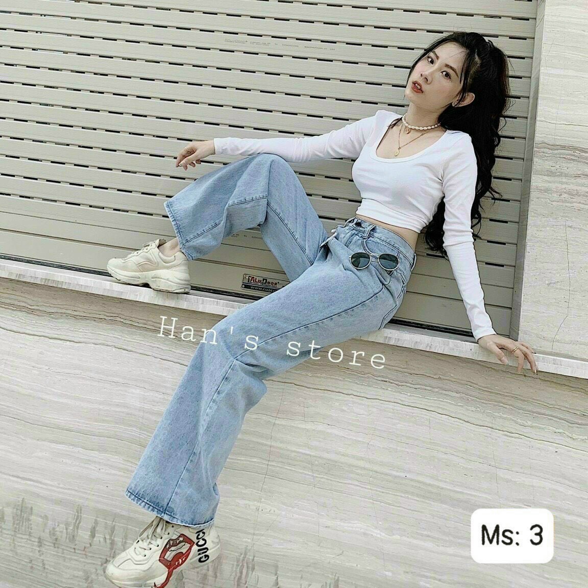 Quần jeans dài mẫu mới đẹp lạ phá cách GUBA FASHION.