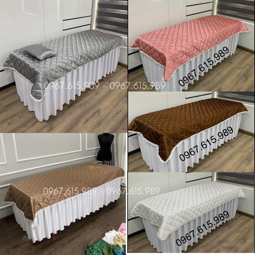 Tấm phủ lụa sang trọng cho giường spa, giường mi, phun xăm KT 110*220cm