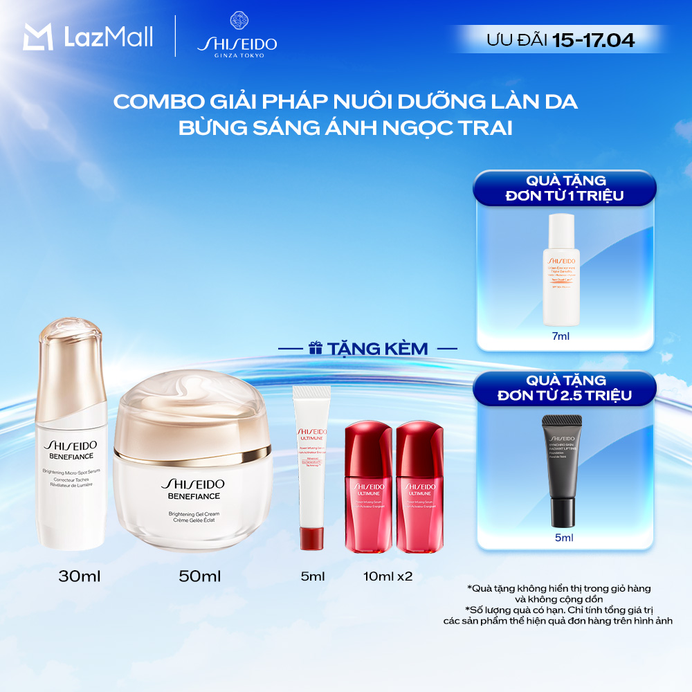 Combo Serum - Kem Dưỡng: Giải Pháp Chăm Da Rạng Rỡ, Sáng Bừng Không Tì Vết - Shiseido Benefiance Gel  Cream