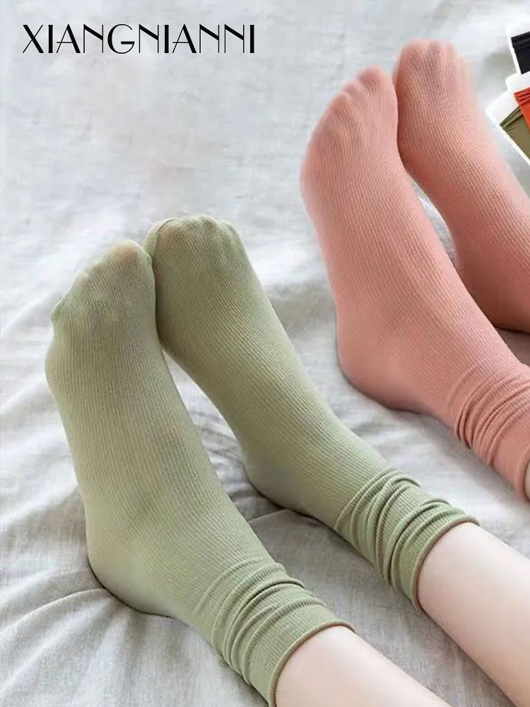 XIANG NIAN NI Tất Nữ Dày Dài Ống Ấm Tất Thoải Mái