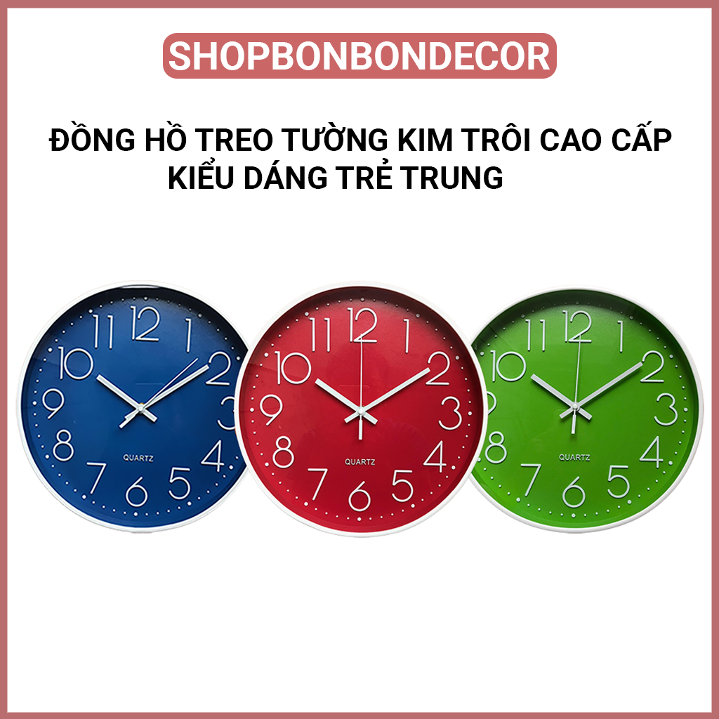 [ XẢ KHO 3 NGÀY ] ĐỒNG HỒ TREO TƯỜNG KIM TRÔI CAO CẤP KIỂU DÁNG TRẺ TRUNG