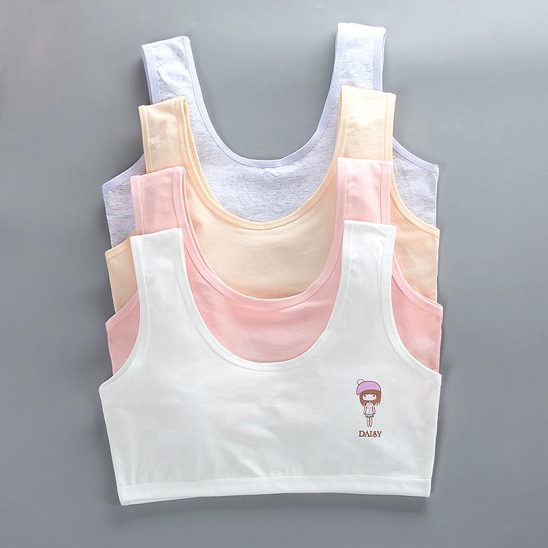 Bộ 5 áo ngực học sinh nữ 1 lớp mặc lót nhẹ nhàng vải cotton thoáng mát dây quai đeo bản to thích hợp cho bé mới mặc học sinh cấp 1, cấp 2 mặc cùng đồng phục trắng