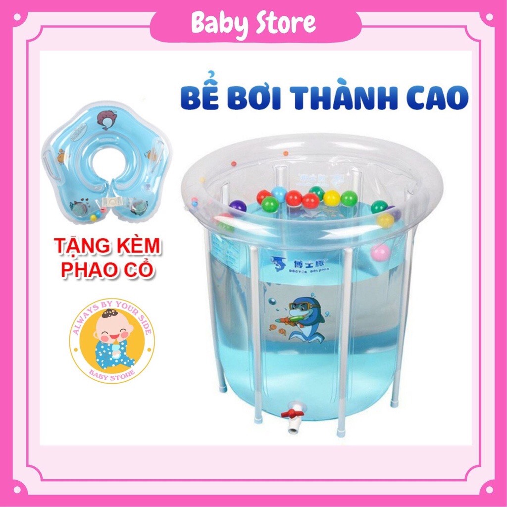 Bể bơi đứng thành cao doctor dolphin cho bé