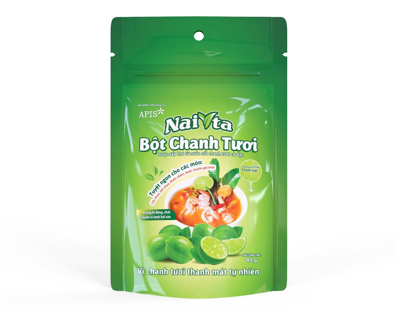 Bột chanh tươi combo 3 túi - Bột cô đặc từ trái chanh tươi túi 80g - dùng pha nước chanh, nấu ăn