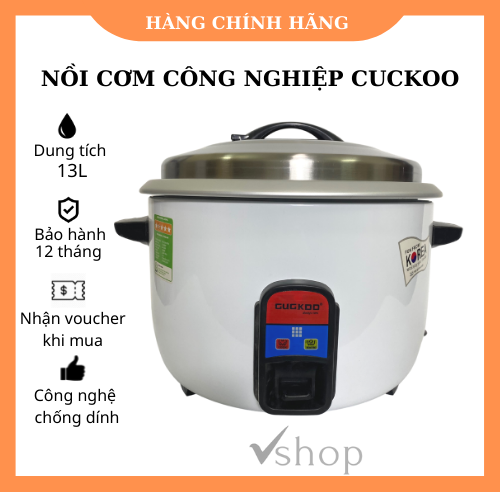 Nồi Cơm Điện Công Nghiệp CUCKOO Dung Tích Lớn 13L Chất Liệu Lòng Nồi Nhôm Cao Cấp, Nồi Cơm Đa Năng, Cơm Nấu Nhanh, Chín Đều, Tiết Kiệm Thời Gian, Bảo Hành 12 Tháng