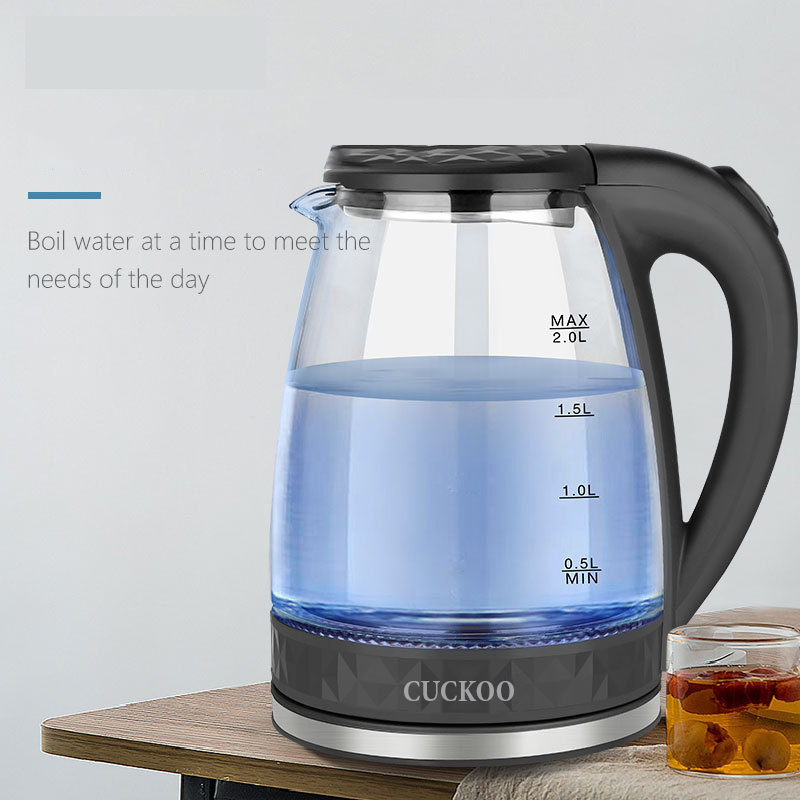 Ấm siêu tốc thuỷ tinh cuckoo hàn quốc chính hãng, bình đun nước siêu tốc thủy tinh , dung tích 2l, an toàn, tiện dụng, siêu tiết kiệm điện