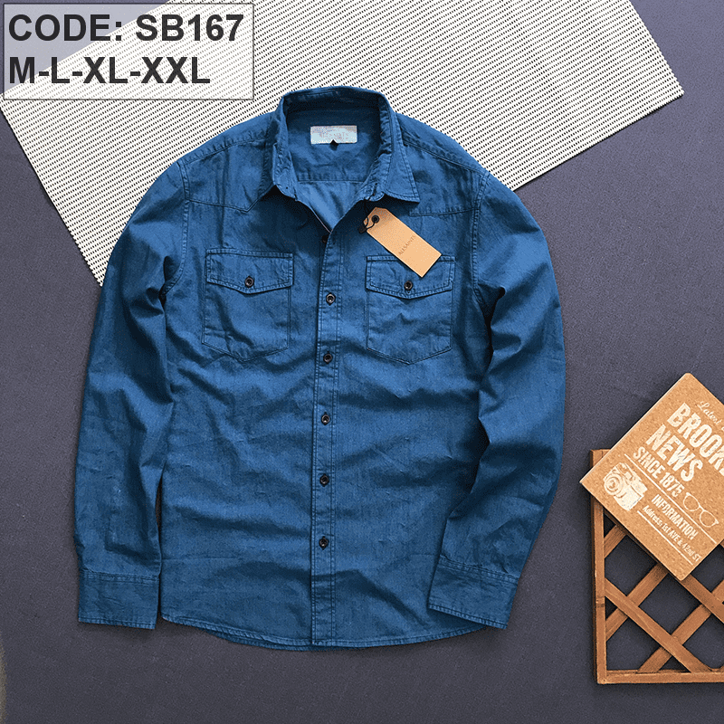Áo sơ mi nam jeans Denim - Hàng cao cấp bao đẹp + chất lượng