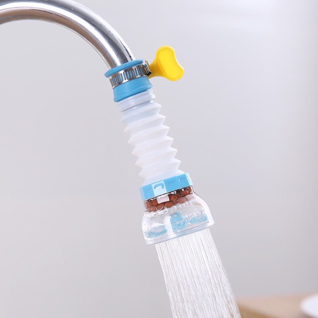 Vòi rửa chén tăng áp Vòi nước hoa sen lò xo nhựa tiết kiệm nước xoay 360 độ tiện lợi cho nhà bếp