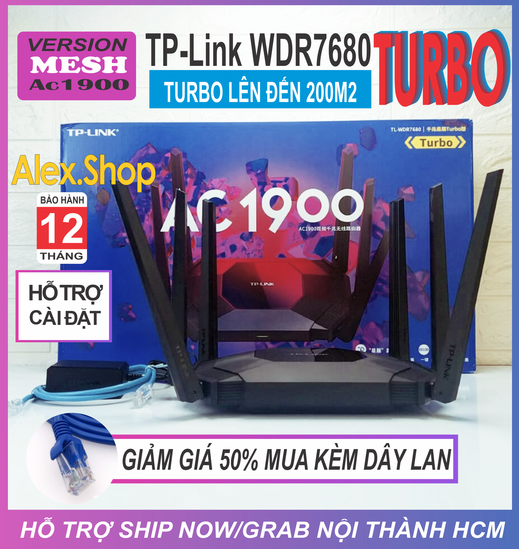 🔥17.9 - 30.9🔥 thiết bị phát wifi tp-link wdr7680 turbo 1900m mesh gaming