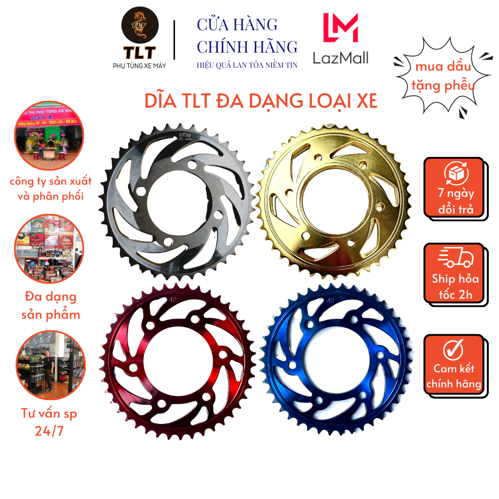 Dĩa TLT sản xuất bằng công nghệ Fineblanking độ màu vàng/xanh sản xuất tại Thái Lan bh 12 tháng