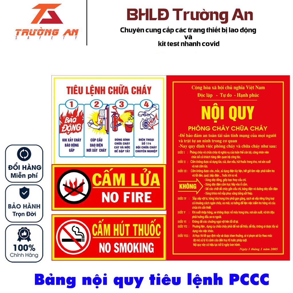 Nội quy tiêu lệnh phòng cháy chữa cháy: Bảng nội quy , tiêu lệnh , cấm thuốc , cấm lửa