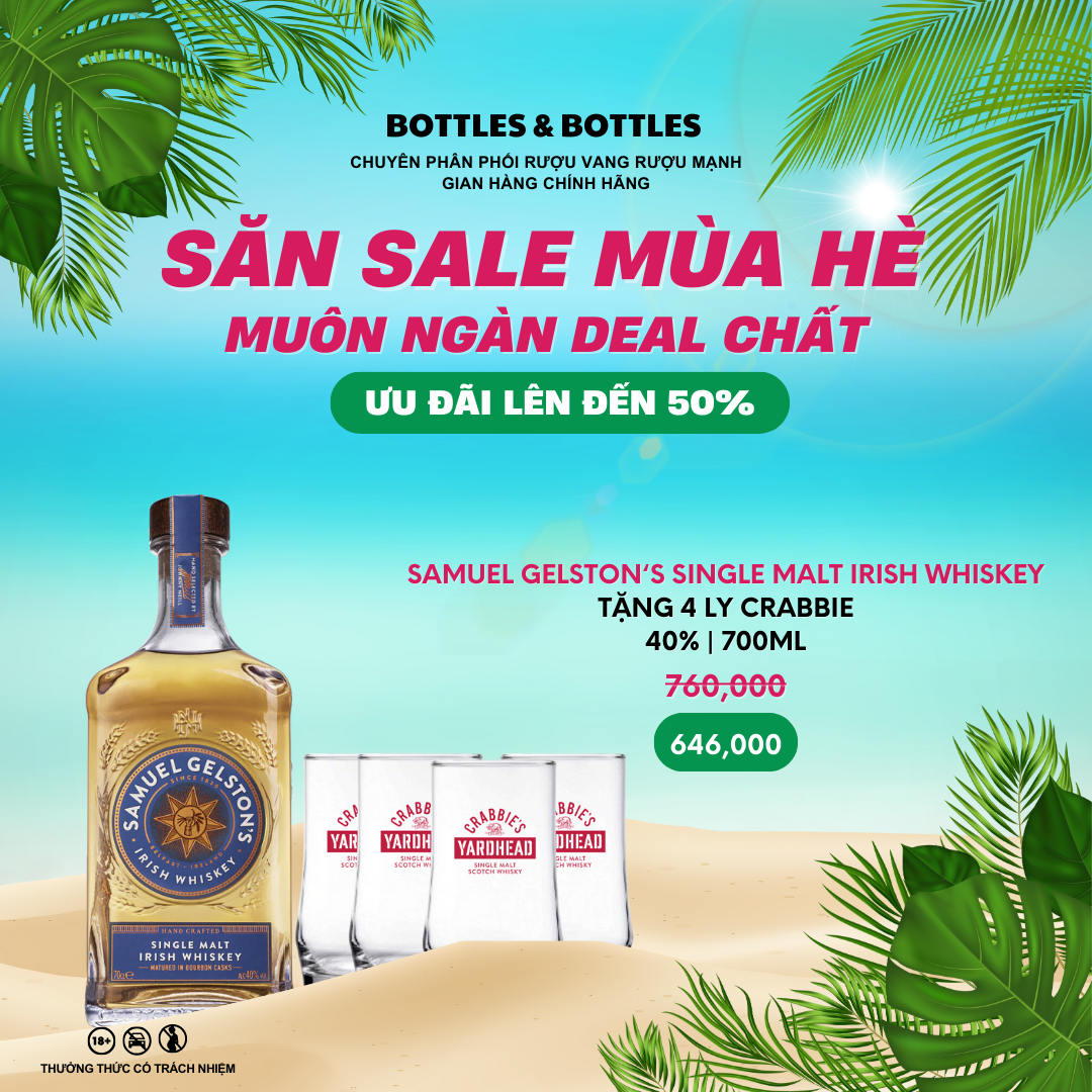 Rượu single malt irish whiskey samuel gelston's - 700mll - 40%