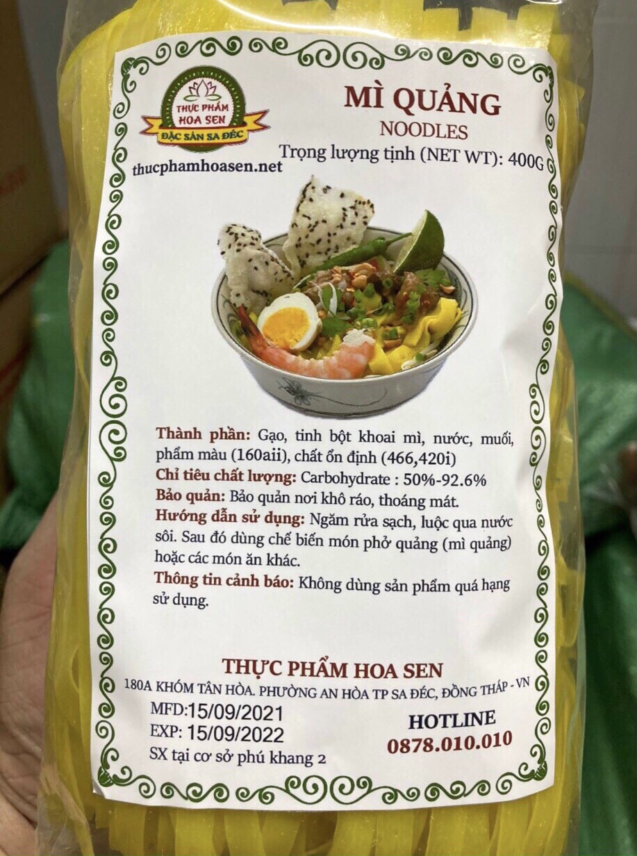 MÌ QUẢNG KHÔ SA ĐÉC GÓI 400G