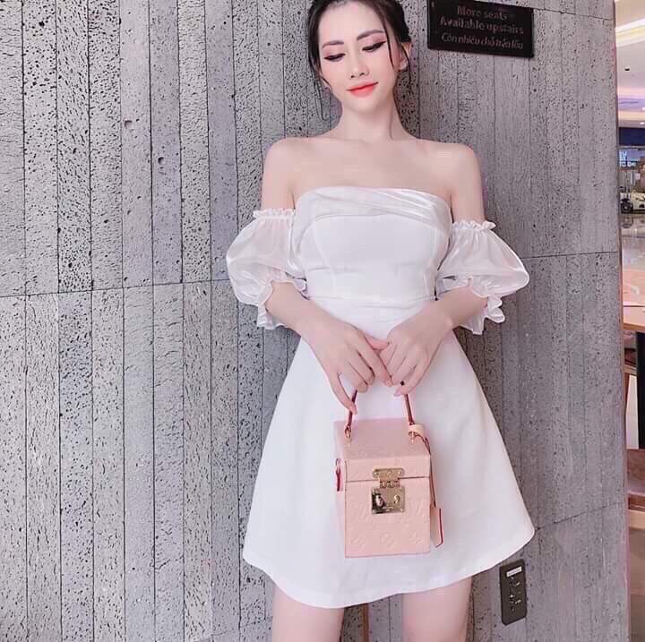 Đầm trể vai umi phối phi bóng quá đẹp thời trang great7