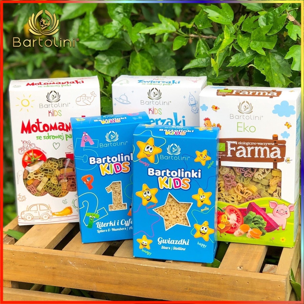 Mì nui rau củ và nui trứng bartolini 250g cho bé ăn dặm mama baby vn