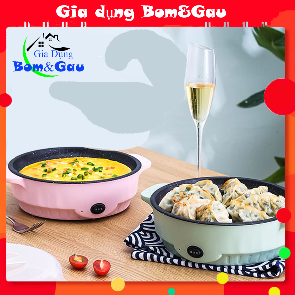 Bếp Nướng Điện Mini Gia Đình Đa Năng, Chống Dính Cao Cấp, Điều Chỉnh Nhiệt Độ, Nướng Không Khói, Nướng Thịt, Chiên Trứng, Nồi Nướng Mini Có Tay Cầm Bảo Quản 6 Tháng