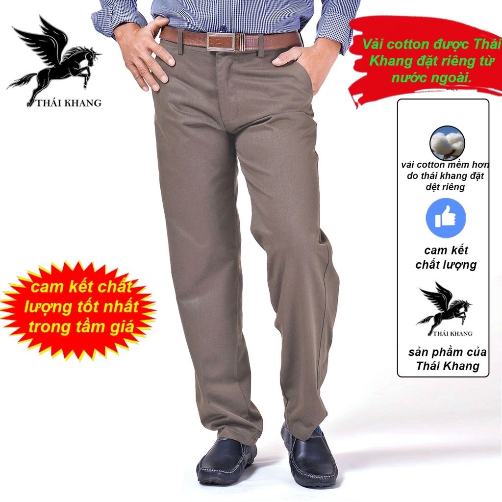 ■  quần kaki nam trung niên ống suông vải cotton dày loại quần dài kaki trung niên form rộng ống suông
