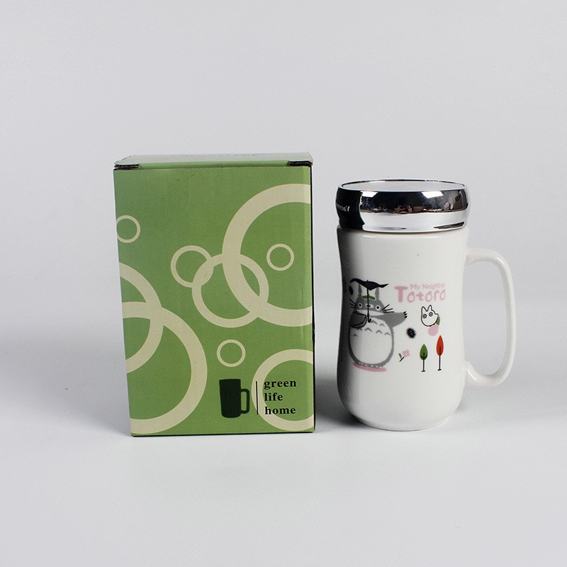 [HCM]Ly gốm sứ Vacuum cup có nắp Ly sứ giữ nhiệt có nắp gương cao cấp Vacuum Cup 500ml Ly sứ (giao hình ngẫu nhiên)