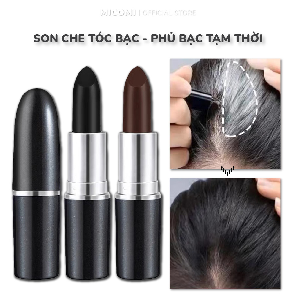 Son nhuộm tóc bạc thành đen i che phủ tóc bạc tạm thời vdw 2 màu đen và nâu đen hair stick nhuộm phủ bạc tạm thời trang điểm make up micomi cosmetics