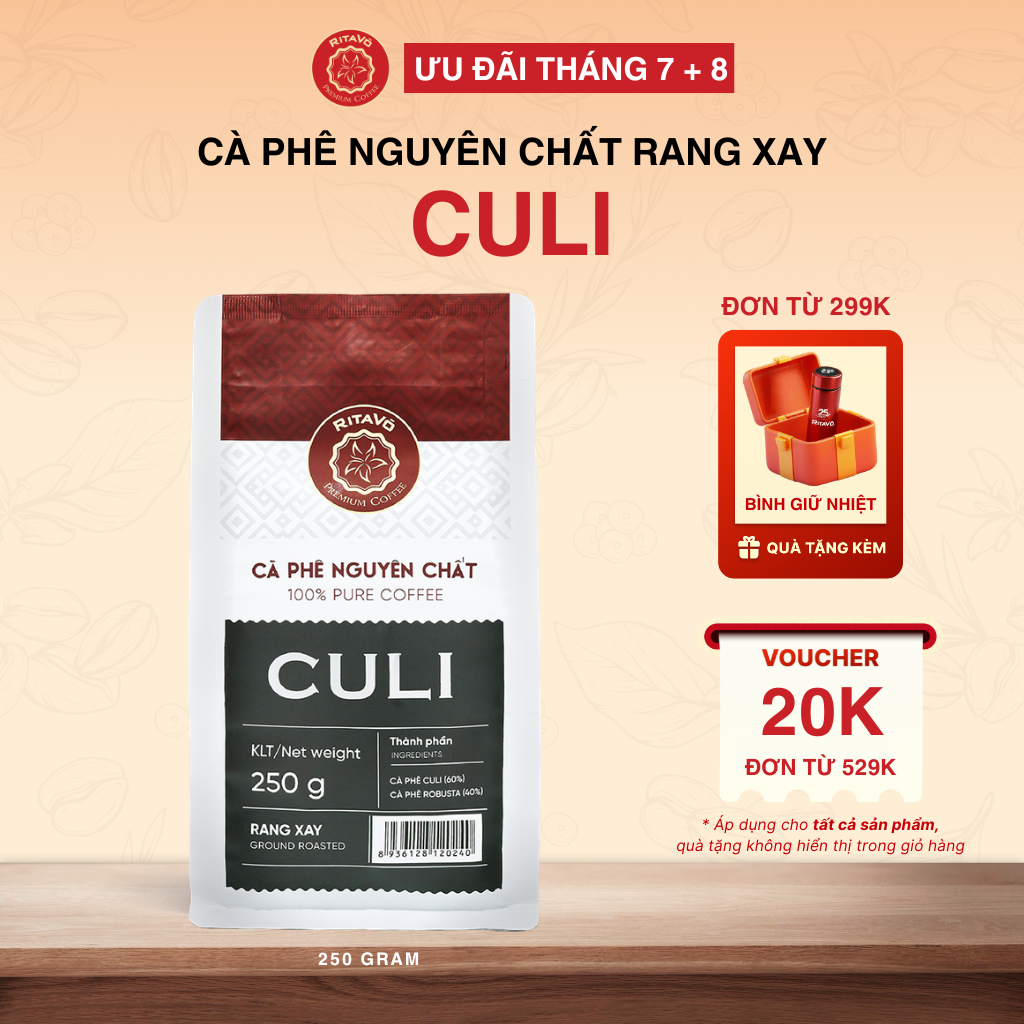 Cà phê rang xay rita võ cafe culi 250g