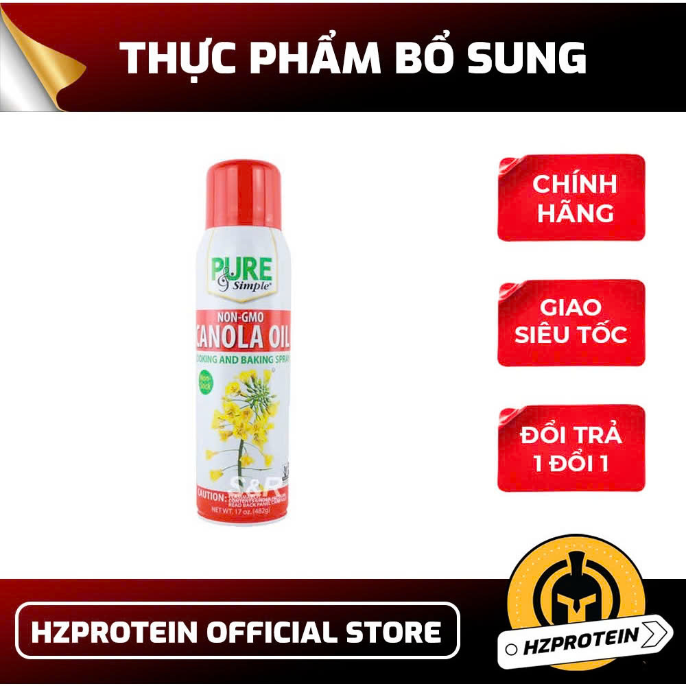 17OZ (1927 Lần Dùng) DẦU XỊT HOA CẢI PURE SIMPLE COOKING SPRAY CANOLA OIL