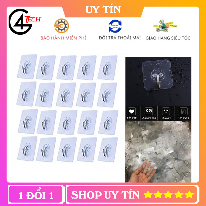 Combo 50 móc dính tường chịu lực siêu dính, Móc dán tường đa năng