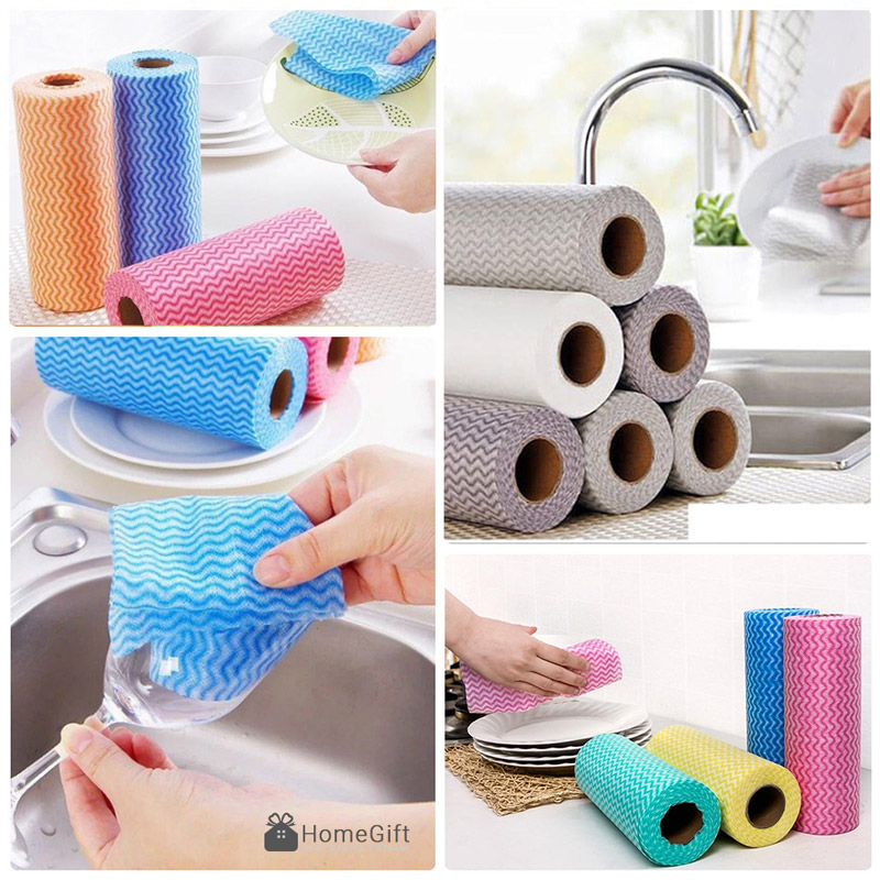 Khăn lau nhà bếp - Khăn lau đa năng 50 miếng/cuộn