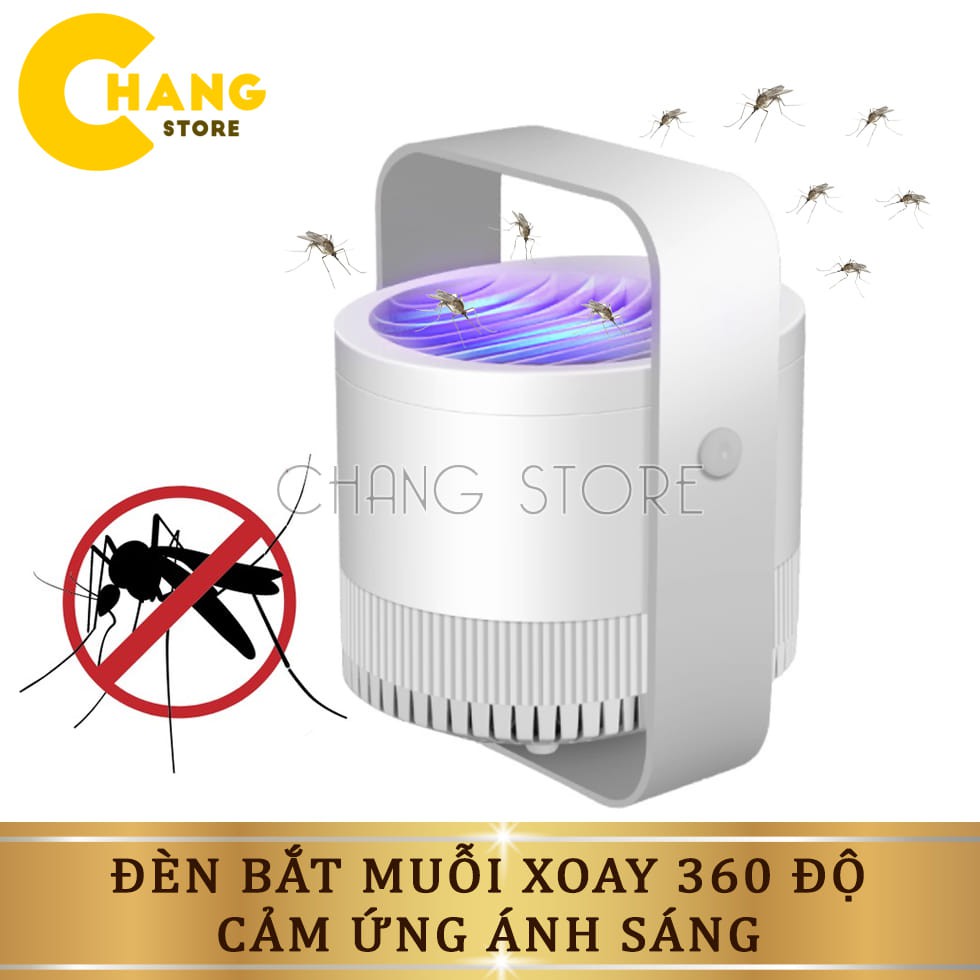 Đèn bắt muỗi lamp xoay 360 cao cấp, đèn bắt muỗi cảm ứng ánh sáng, quạt hút siêu mạnh