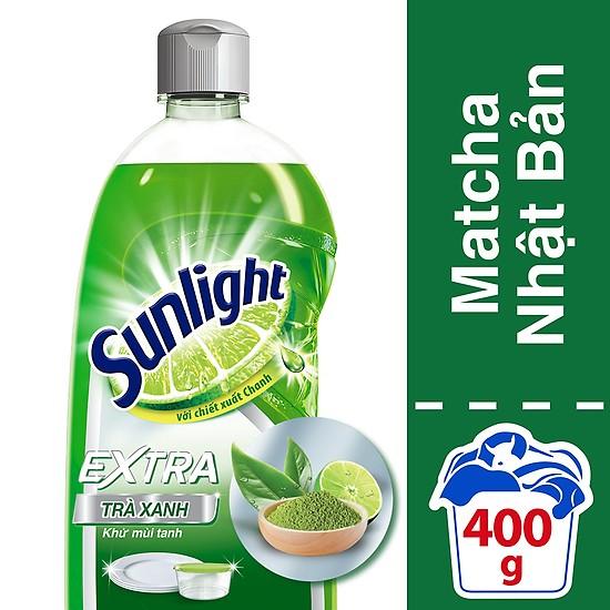 Combo 2 Chai Nước rửa bát Sunlight trà xanh chai 400ml
