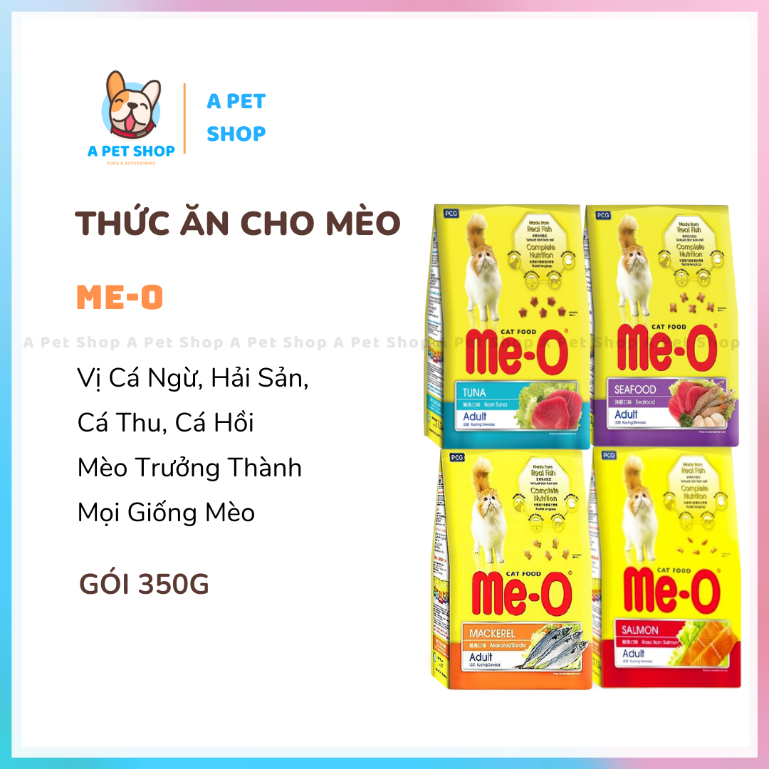 Thức ăn dạng hạt cho Mèo ME-O 350gr Thái Lan vị cá ngừ, cá thu, hải sản, cá hồi - a pet shop