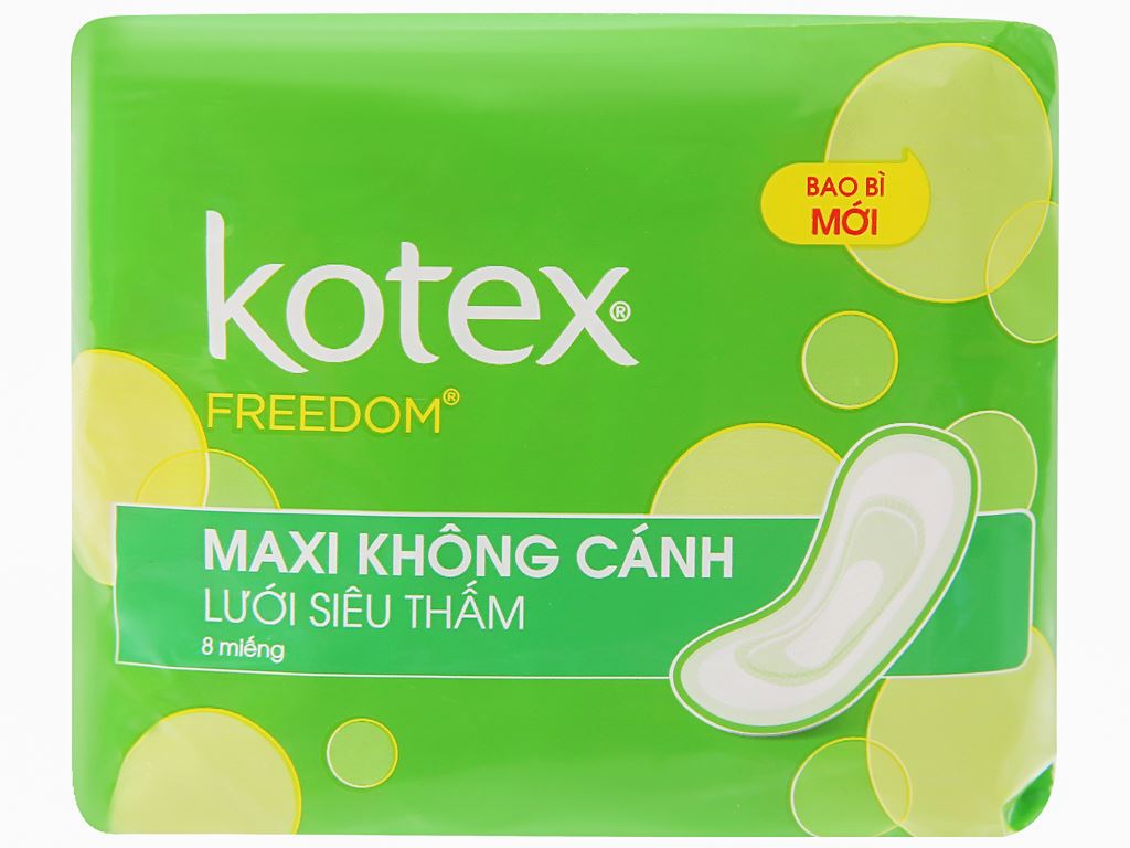 Băng vệ sinh Kotex Freedom mặt lưới dày Không cánh 8 miếng